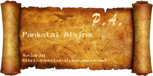 Pankotai Alvina névjegykártya